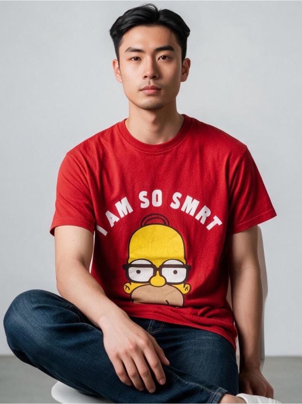 Delta Pro Homer Simpson I Am So Smart 2010 The Simpsons Red T-shirt Size S